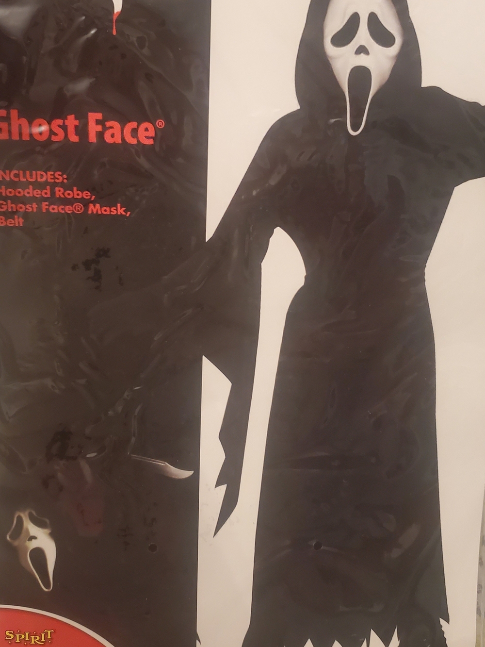Spirit Ghost Face Kids Costume - Black and White Hooded Robe with Mask
